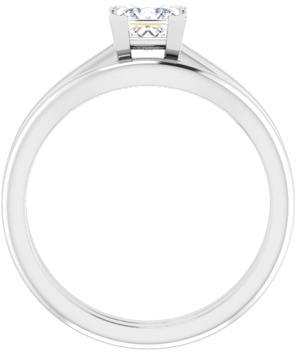 Sužadėtuvių Žiedas „V-End Prong“ 14k white gold Square 4.5mm (7)