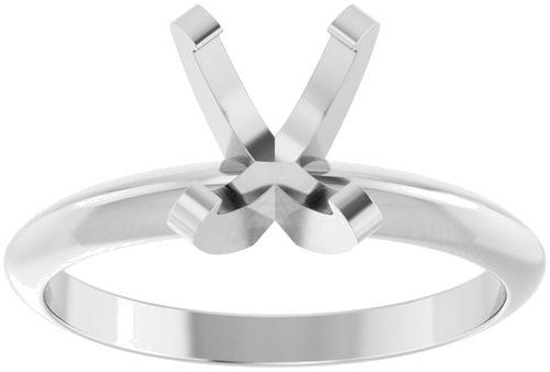 14K White 8x6 mm Oval Solitaire Engagement Ring Mounting (3)