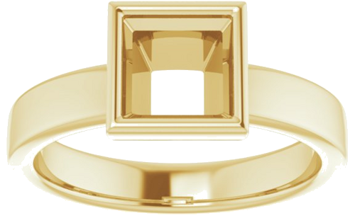 Sužadėtuvių Žiedas „Bezel-Set Solitaire“ 14k yellow gold Square 6mm (3)