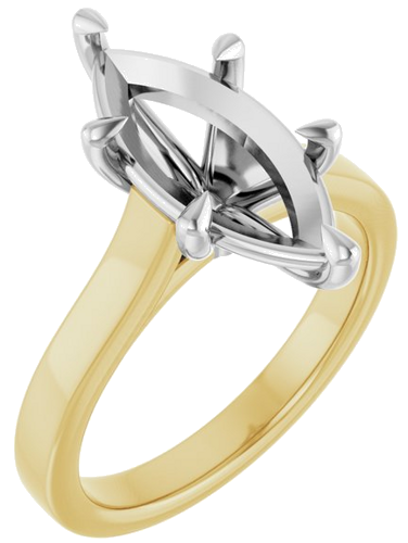Sužadėtuvių Žiedas „Claw-Prong“ 14k yellow/white gold Marquise 15mm x 7mm (1)