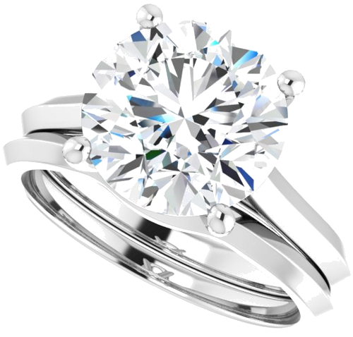 Sužadėtuvių Žiedas „Claw-Prong“ 14k white gold Round 10mm (10)