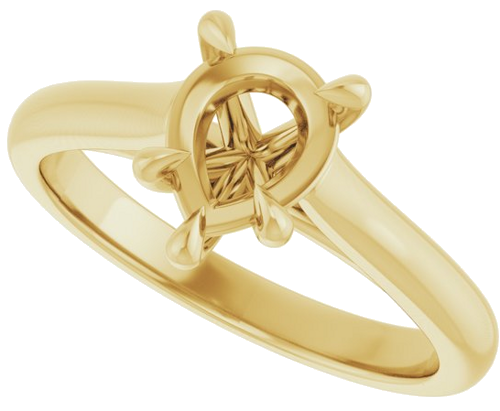 Sužadėtuvių Žiedas „Claw-Prong“ 14k yellow gold Pear 8mm x 6mm (5)