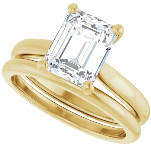 Sužadėtuvių Žiedas 14k yellow gold Emerald 8.5mm x 6.5mm (10)