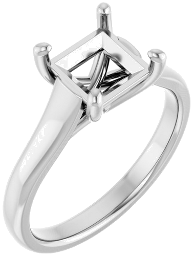 Sužadėtuvių Žiedas „Solitaire“ 585 Baltojo Aukso Square 6.5mm (1)