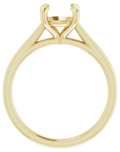 14K Yellow  7.4 mm Round Solitaire Engagement Ring Mounting (2)