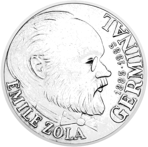 100 frankų Emilis Zola 1985 Prancūzija sidabrinė moneta (1)