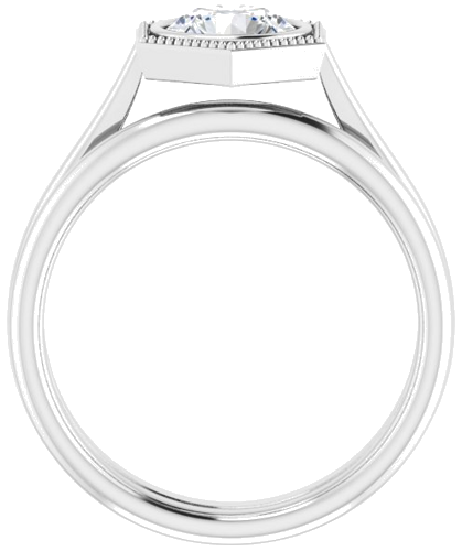Sužadėtuvių Žiedas „Bezel-Set Solitaire“ 14k white gold Round 6.5mm (7)