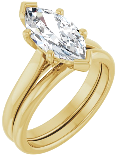 Sužadėtuvių Žiedas 14k yellow gold Marquise 13mm x 6.5mm (6)