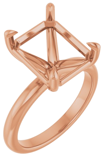 Sužadėtuvių Žiedas „Claw-Prong“ 14k rose gold Emerald 12mm x 10mm (1)