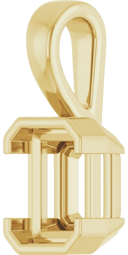 Pakabukas „Half-Bezel Solitaire“ 585 Geltonojo Aukso Emerald 8mm x 6mm (2)