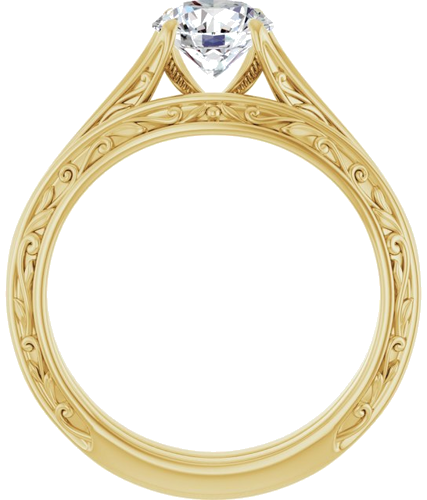 14K Yellow 6.5 mm Round Engagement Ring Mounting (7)