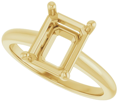Sužadėtuvių Žiedas „V-End Prong“ 14k yellow gold Emerald 9mm x 7mm (5)
