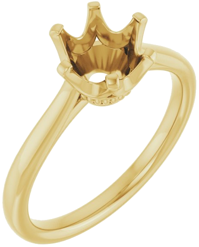 14K Yellow 7.4 mm Round Engagement Ring Mounting (1)