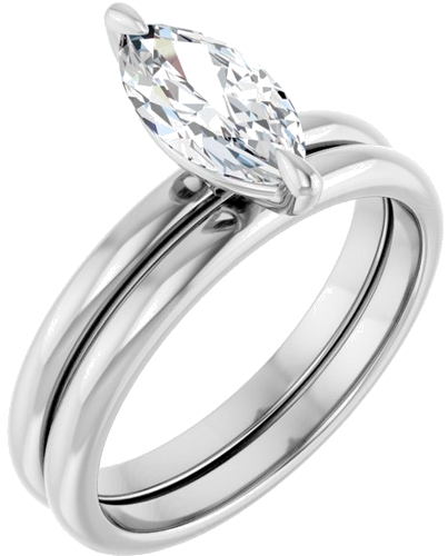 Sužadėtuvių Žiedas „Solitaire“ 14k white gold Marquise 10mm x 5mm (6)