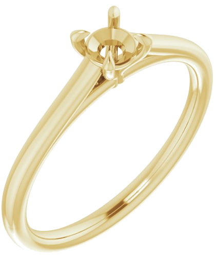 14K Yellow  4.1 mm Round Solitaire Engagement Ring Mounting (1)