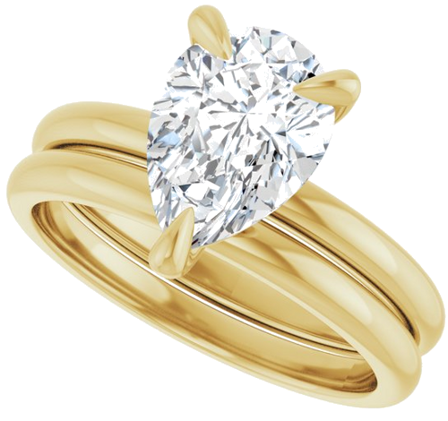 Sužadėtuvių Žiedas „Solitaire“ 585 Geltonojo Aukso Pear Shape 10mm x 7mm (10)