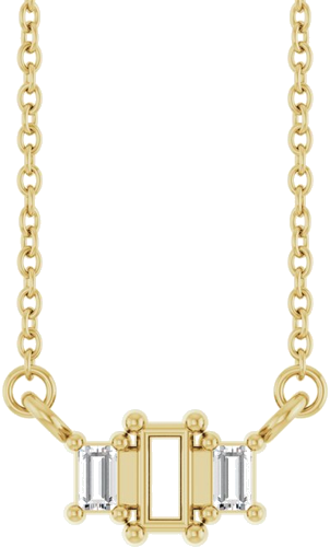 Pakabukas „Three-Stone Bar“ 14k yellow gold Straight Baguette 4mm x 2mm (1)