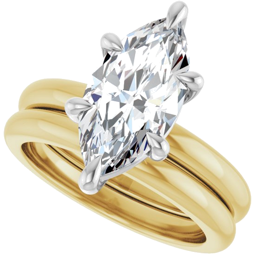 Sužadėtuvių Žiedas „Claw-Prong“ 14k yellow/white gold Marquise 14mm x 7mm (10)
