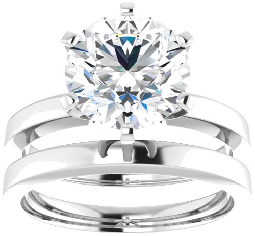 Sužadėtuvių Žiedas „Solitaire“ 14k white gold Round 9mm (8)