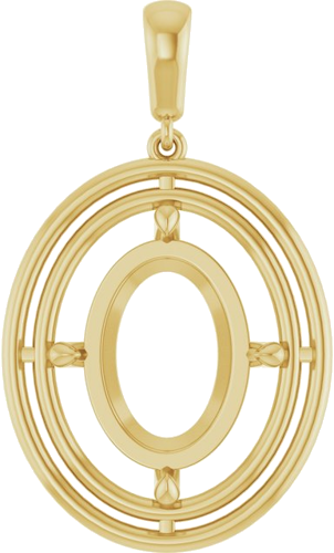 Pakabukas „Solitaire“ 14k yellow gold Oval 16mm x 12mm (1)