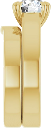 Sužadėtuvių Žiedas „Solitaire“ 585 Geltonojo Aukso Round 8mm (9)