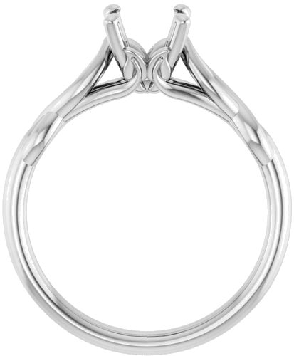 14K White  6.5 mm Round Solitaire Engagement Ring Mounting (2)