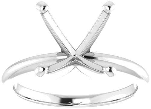 14K White  11 mm Round Solitaire Engagement Ring Mounting (3)