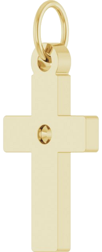 Pakabukas „Accented Cross“ 14k yellow gold Round 1.5mm (2)