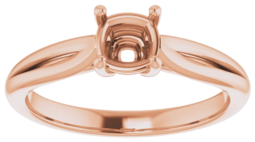 Sužadėtuvių Žiedas „Solitaire“ 14k rose gold Cushion 5mm (3)