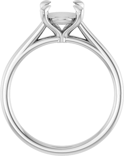 14K White  9x7 mm Oval Solitaire Engagement Ring Mounting (2)