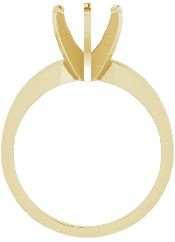 14K Yellow 7.3-7.7 mm Round 6-Prong Solitaire Engagement Ring Mounting (2)