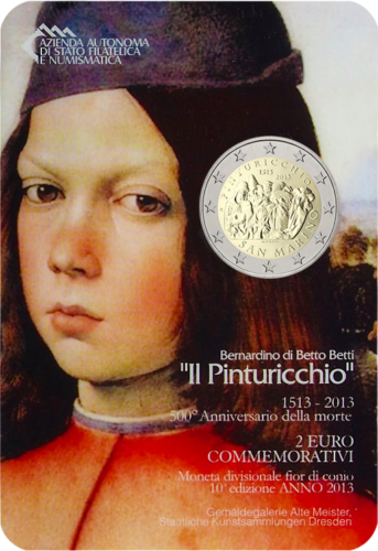 2013 Sanmarīno Pinturicchio 2 eiro monēta (2)