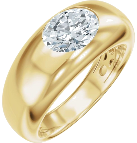 Sužadėtuvių Žiedas „Solitaire“ 14k yellow gold Oval 8.5mm x 6.5mm (1)