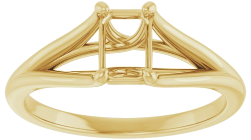 14K Yellow 6x4 mm Emerald Solitaire Engagement Ring Mounting (3)