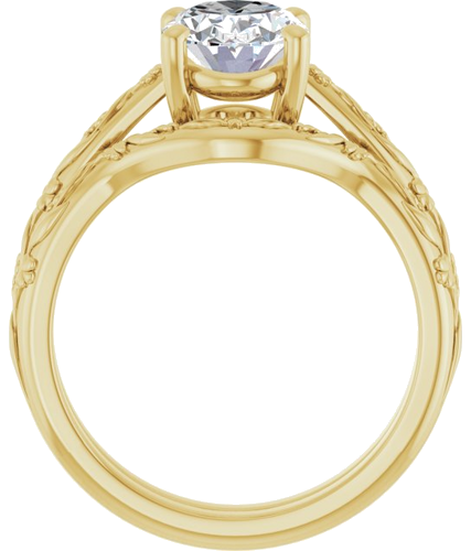 Sužadėtuvių Žiedas „Solitaire“ 14k yellow gold Oval 9mm x 7mm (7)