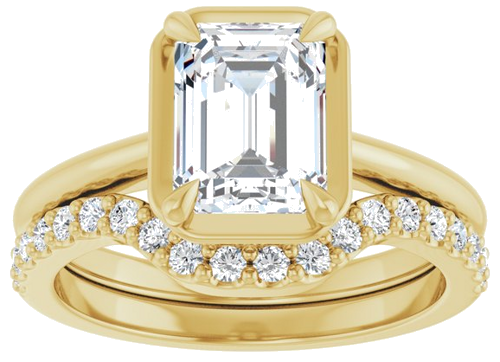Sužadėtuvių Žiedas „Claw-Prong Solitaire Bezel-Style“ 14k yellow gold Emerald 8mm x 6mm (8)