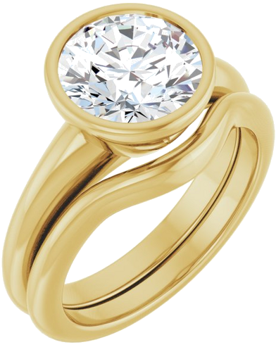 Sužadėtuvių Žiedas „Bezel-Set Solitaire“ 14k yellow gold Round 8.8mm (6)