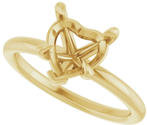 Sužadėtuvių Žiedas „Claw-Prong Solitaire“ 10k yellow gold Heart 8mm (5)