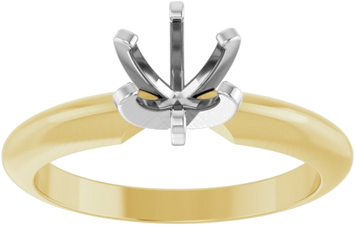 Sužadėtuvių Žiedas „Solitaire“ 14k yellow/white gold Round 5.5mm (3)