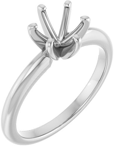Sužadėtuvių Žiedas „Solitaire“ 18k white gold Round 6.5mm (1)