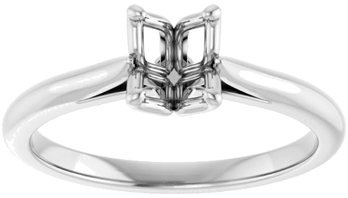 14K White  7x5 mm Oval Solitaire Engagement Ring Mounting (3)