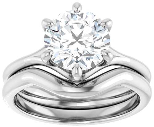 Sužadėtuvių Žiedas „Solitaire“ 585 Baltojo Aukso Round 8mm (8)