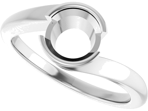 Sužadėtuvių Žiedas „Half-Bezel Solitaire“ 14k white gold Round 6.5mm (5)