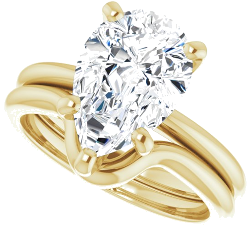 14K Yellow  12x8 mm Pear Solitaire Engagement Ring Mounting (10)