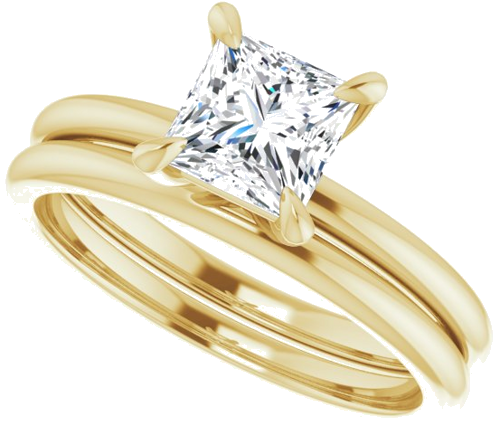 Sužadėtuvių Žiedas „Solitaire“ 585 Geltonojo Aukso Square 5.5mm (10)