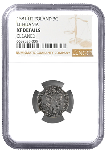 3 groszy GDL silver coin 3G XF DETAILS (Certified NGC) (1)