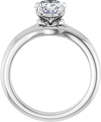 Sužadėtuvių Žiedas „Solitaire“ 14k white gold Oval 9mm x 7mm (7)