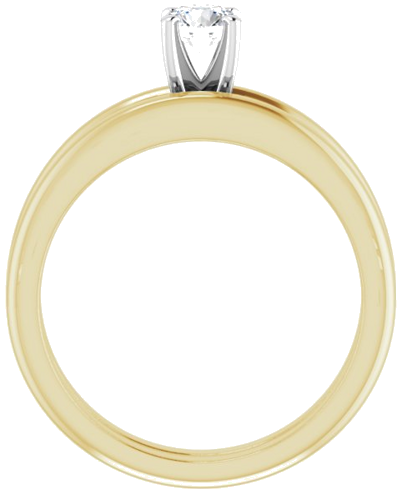 Sužadėtuvių Žiedas „Solitaire“ 585 Baltojo Ir Geltonojo Aukso Round 4.4mm (7)