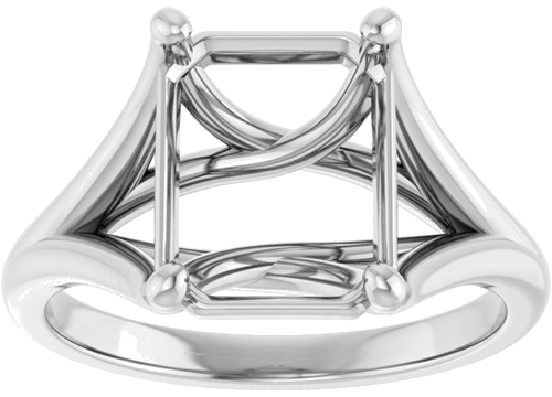 Sužadėtuvių Žiedas „Solitaire“ 10k white gold Emerald 10mm x 8mm (3)