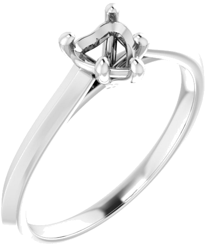Sužadėtuvių Žiedas „Claw-Prong“ 14k white gold Heart 5mm (1)